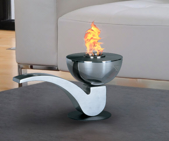 11.8" Pipe Modern Biofuel Tabletop Fireplace