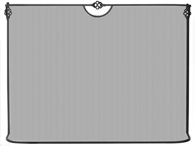 39'' Single Panel Black Wrought Iron Sparkguard