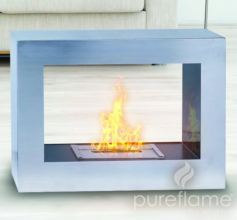 30.7" Silver Window Flame Fireplace