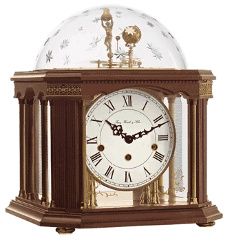 12.5'' Tellurium III Walnut Mechanical Hermle Mantel Clock