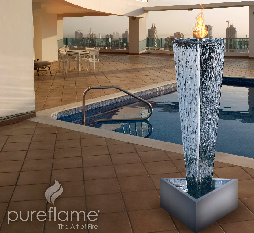 45.3" Tower of Fire Ethanol Biofuel Fireplace 