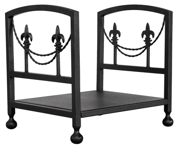 16'' Olde World Iron Fleur-de-lis Log Rack