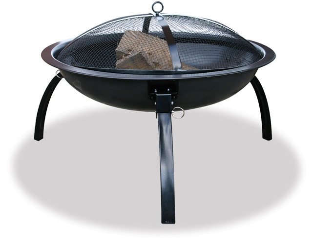 24'' Black Outdoor Firebowl with Folding Legs and Carrying Case