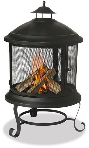 24'' Round Black Outdoor Firehouse