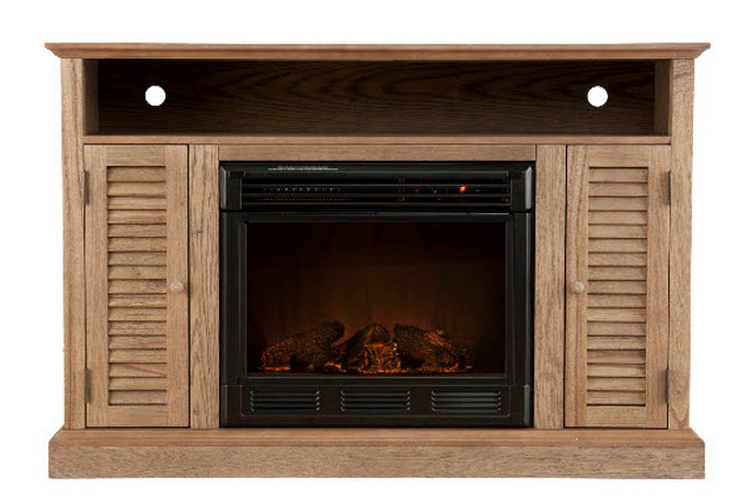 48" Antebellum Media Weathered Oak Electric Fireplace