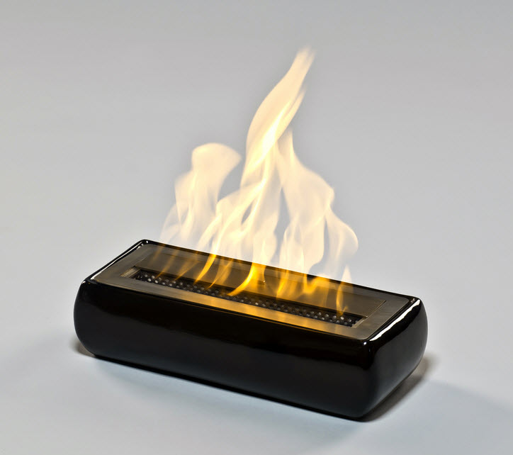 14.75" Avani Black Modern Fireplace