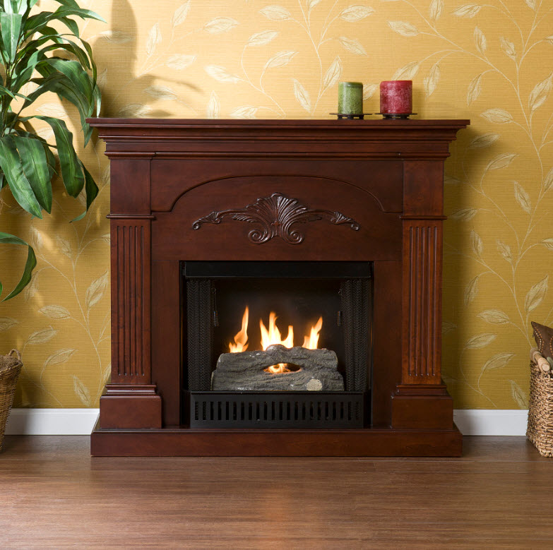 44.75" Sicilian Harvest Mahogany Gel Fuel Fireplace 