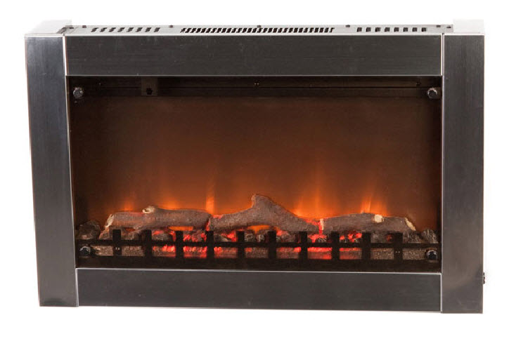 31" Moderna Stainless Steel Wall Mounted Electric Fireplace