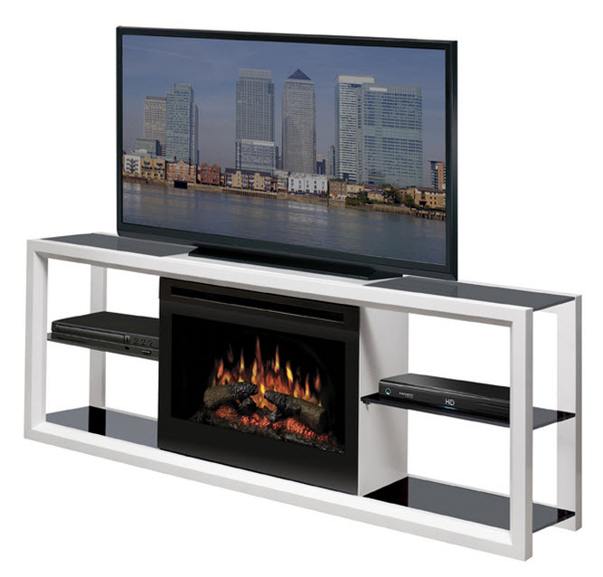 64" Dimplex Novara White Entertainment Center Fireplace
