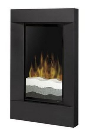 23.5" Dimplex Rectangular Black Electric Wall Fireplace