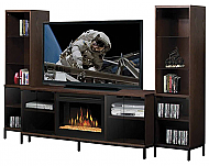 65.5" Dimplex Geneva Mocha Glass Entertainment Center Fireplace