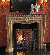 69.5" Floral Fireplace Surround