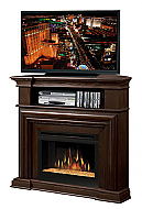 47" Dimplex Montgomery Nutmeg Glass Corner Entertainment Center Fireplace