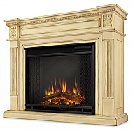 35.75" Elise Antique White Electric Fireplace