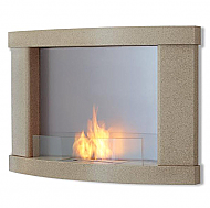 38" Meridian Cream Speckle Wall Fireplace