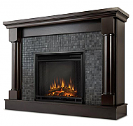 53.3" Bennete Dark Walnut Electric Fireplace