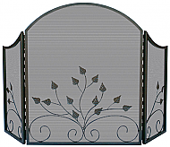 49'' 3 Fold Arch Top Graphite Finish Screen with Leaves