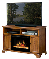 52.75" Dimplex Brookings Oak Glass Entertainment Center Fireplace