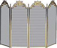 51'' 4 Panel Cast Solid Brass Fireplace Screen