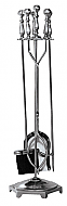 32'' 5 Piece Pewter Finish Wrought Iron Fireset