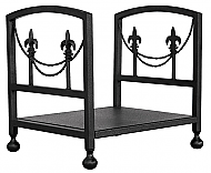 16'' Olde World Iron Fleur-de-lis Log Rack