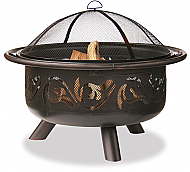 36'' Oil Rubbed Bronze Outdoor Firebowl with Swirl Design