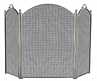 52'' 3 Fold Satin Pewter Finish Fireplace Screen