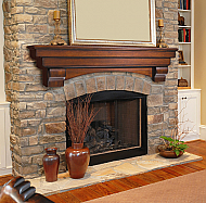 48" The Auburn Curved Corbel Mantel Shelf