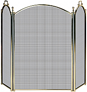 54'' 3 Fold Solid Brass Premium Fireplace Screen