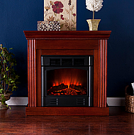 29.5" Holly & Martin Bastrop Petite Convertible Electric Fireplace-Mahogany