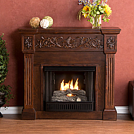 44.5" Calvert Carved Espresso Gel Fuel Fireplace