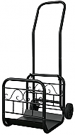 16.5'' Large Black Wrought Iron Log Rack with Wheels and Removable Cart