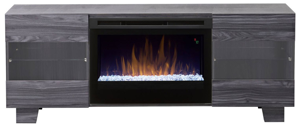 62" Max Carbon Finish Media Entertainment Console Electric Fireplace