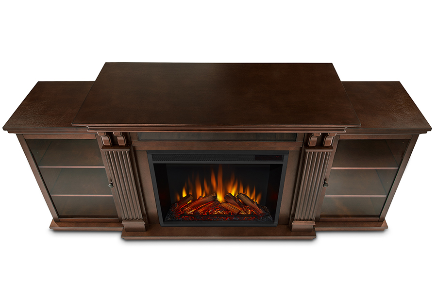 67 Calie Entertainment Center Electric, Calie Entertainment Center Electric Fireplace In Dark Espresso By Real Flame