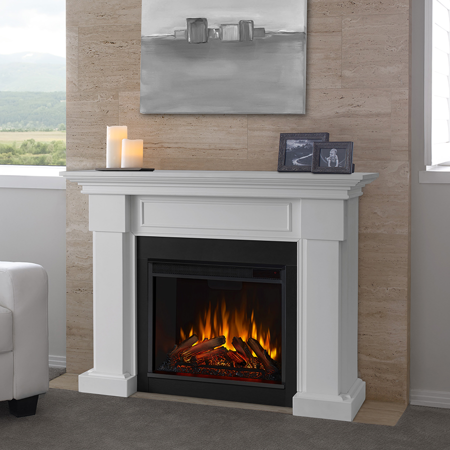 48 Hillcrest White Electric Fireplace