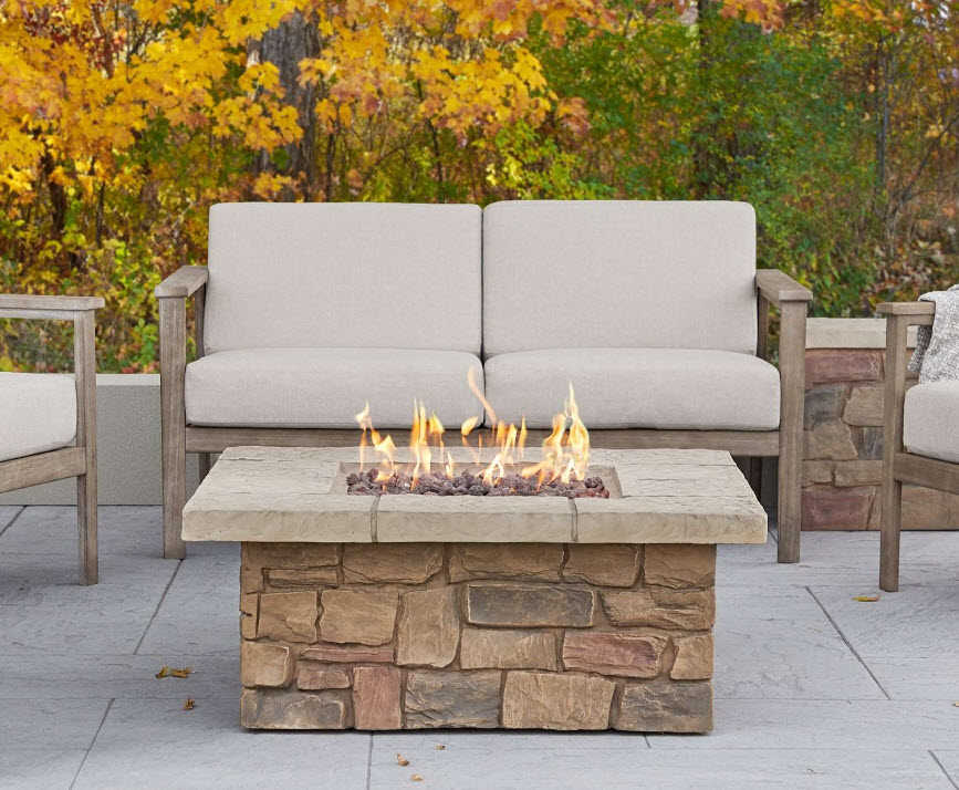 38 Sedona Square Fire Table, Square Built In Fire Pit