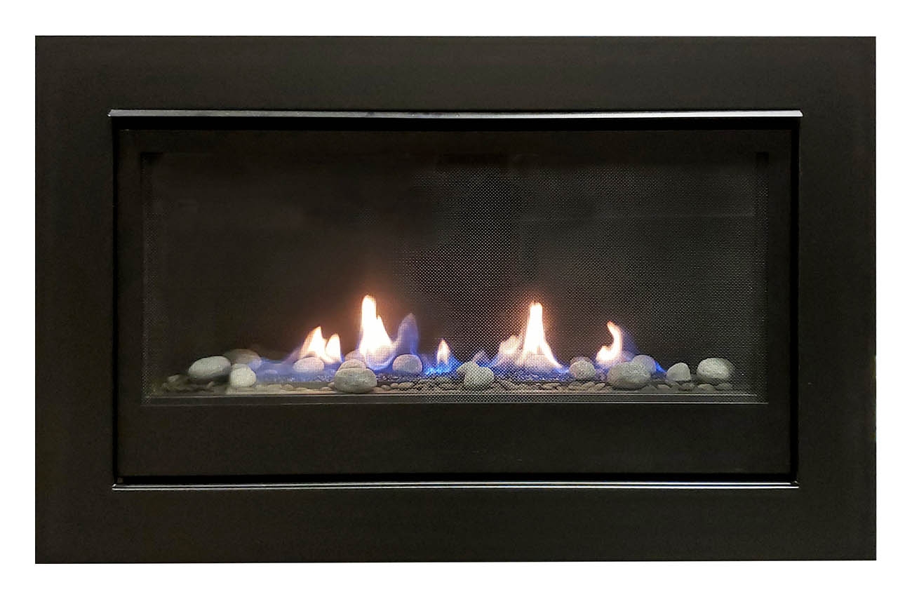 36" Boston Builders Direct Vent Linear Liquid Propane Wall Fireplace