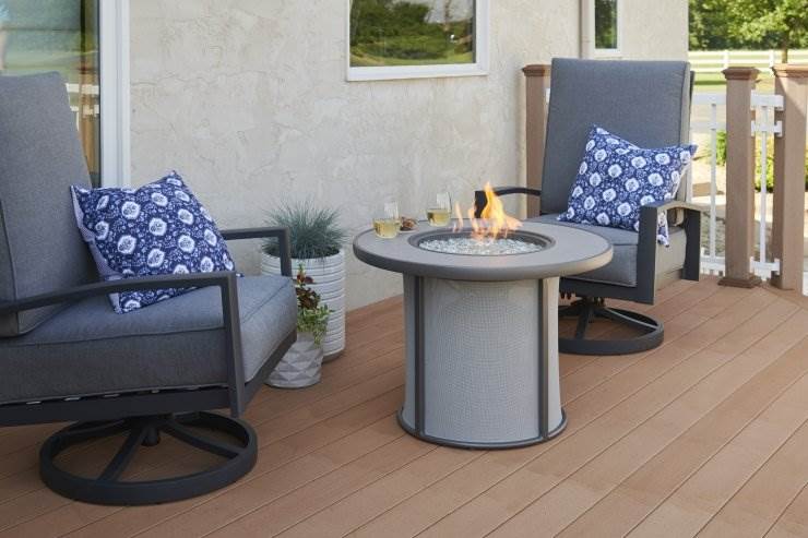 31.5" Grey Stonefire Round Gas Fire Pit Table