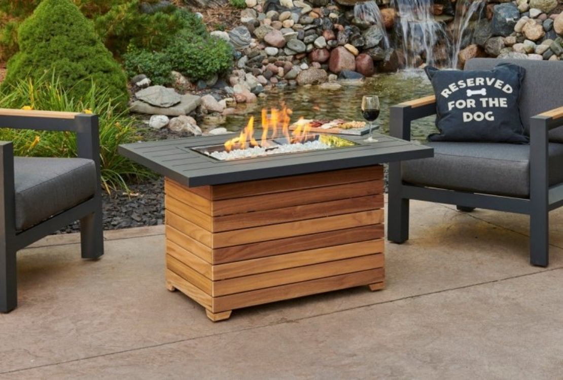42" Darien Rectangular Gas Fire Pit Table with Aluminum Top