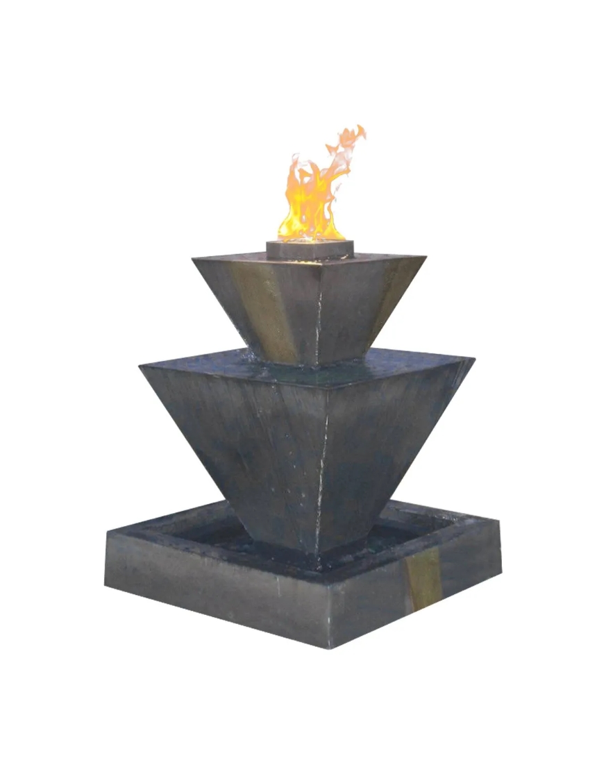 Gist Double Oblique Fountain w/ Fire