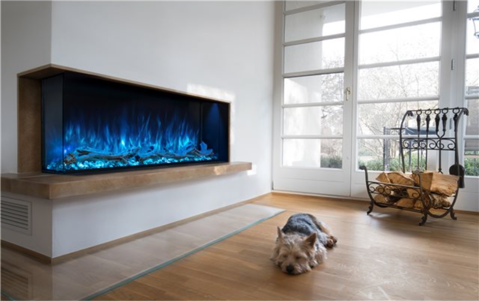 56" Landscape Pro Multi-Sided Built-In Room Divider Electric Fireplace