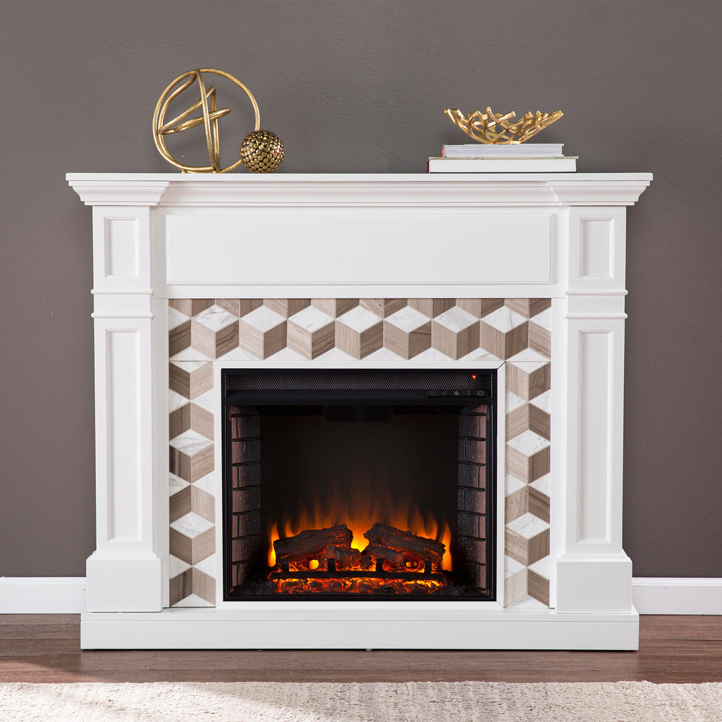 48” Darvingmore Electric Fireplace w/ Marble Surround