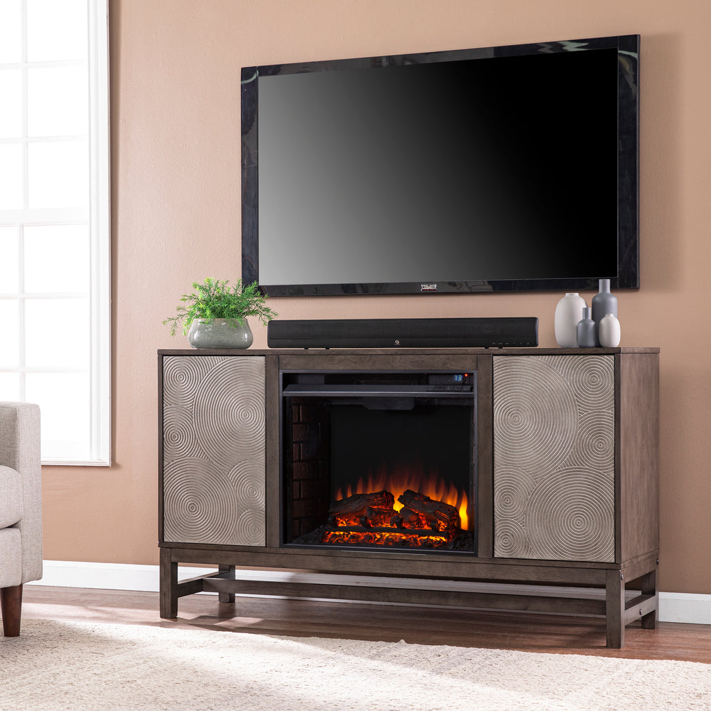 54.25” Lannington Electric Fireplace w/ Media Storage