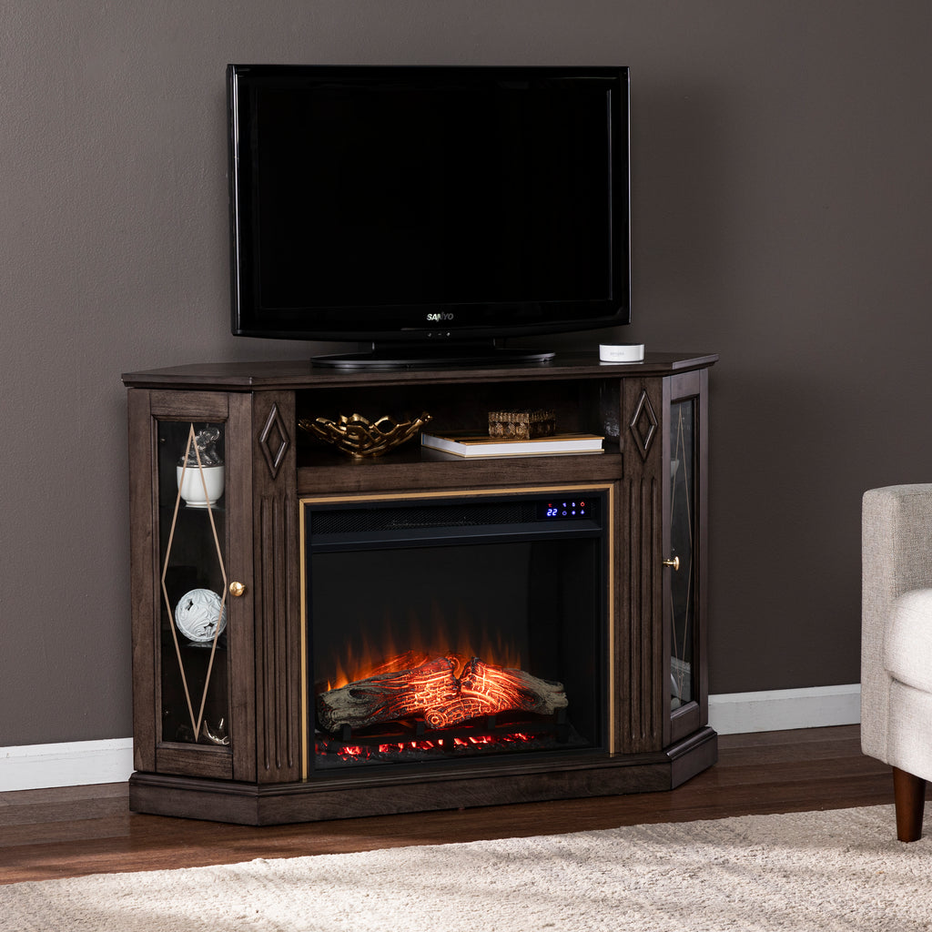 47.25” Austindale Touch Screen Electric Fireplace w/ Media Storage