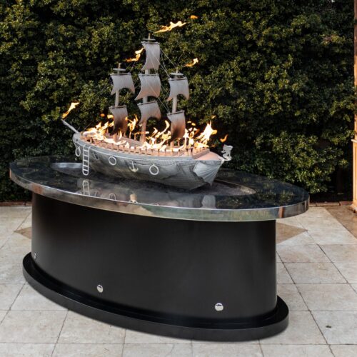 The Outdoor Plus La Pinta Fire Pit with Boat Ornament