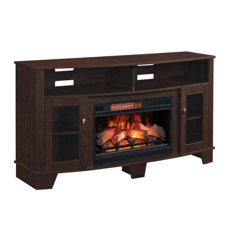 59" LaSalle Midnight Cherry Electric Fireplace Media Console