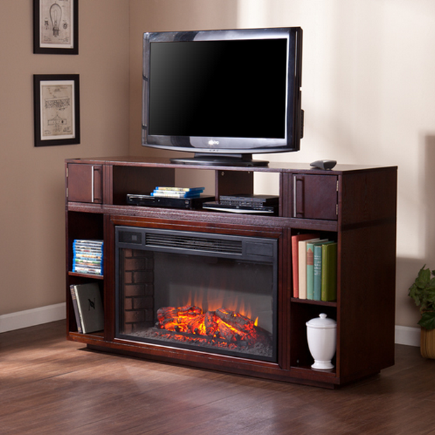 56" Bexley Espresso Electric Media Fireplace FE9024