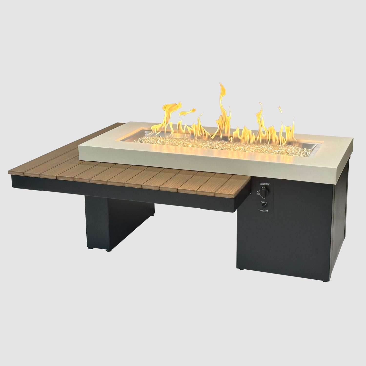 Uptown Antique Mahogany  Linear Gas Fire Pit Table
