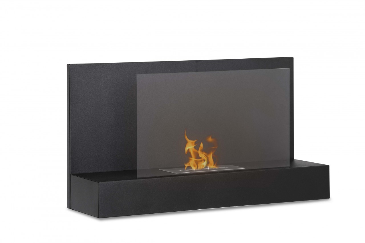 35.4" Ignis Ater BK Wall Mounted Ventless Ethanol Fireplace