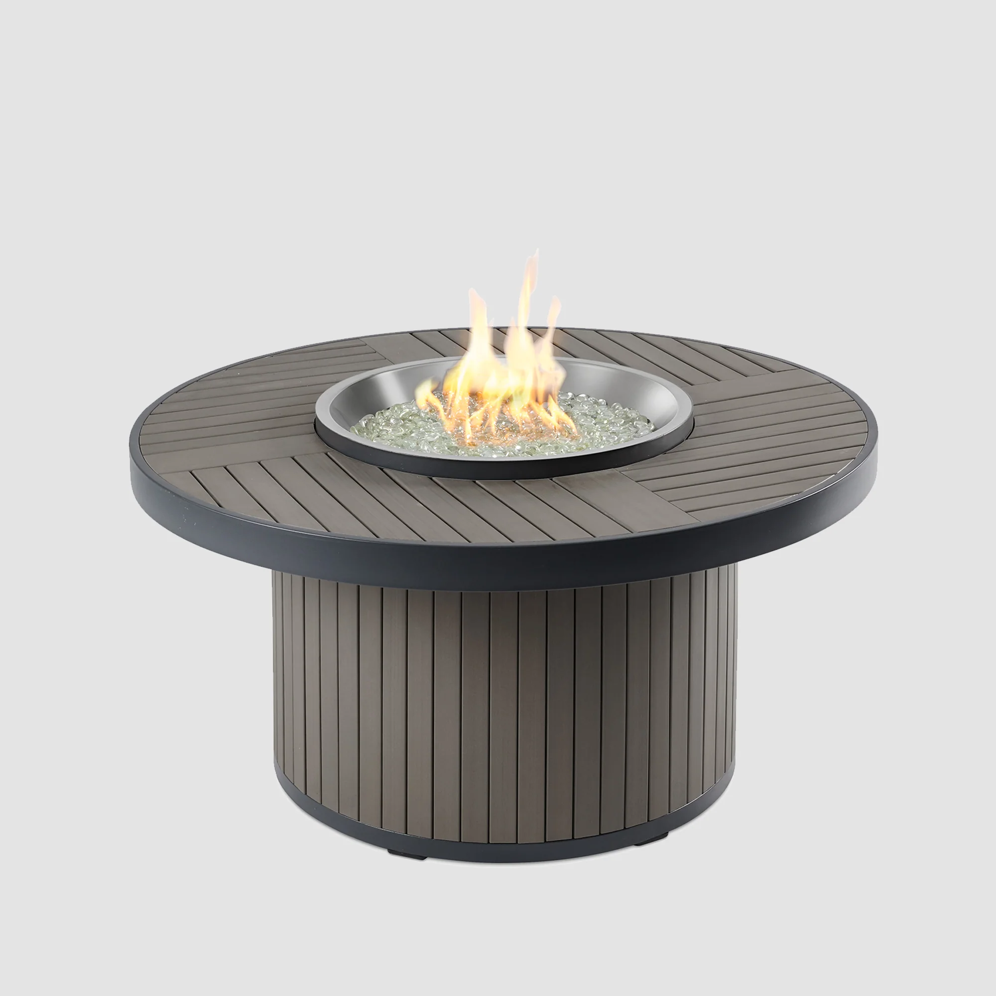 42" Brooks Round Taupe Chat Height Fire Pit Table